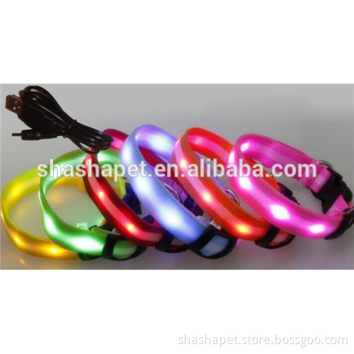Christmas led dog collars 6pcs Super LED Light USB Rechargeable electric led dog collar